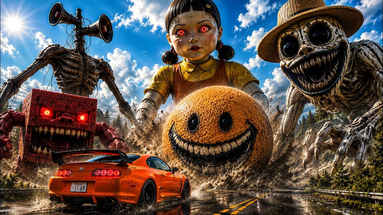 Мультики для детей. 10 монстров пытаются остановить Машину 😱🚗 Детские мультики смотреть