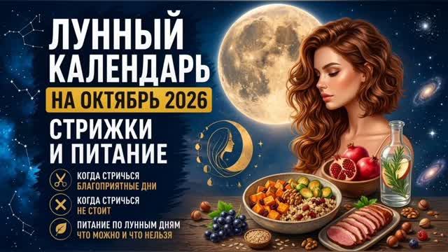 ЛУННЫЙ КАЛЕНДАРЬ НА ОКТЯБРЬ 2026 | СТРИЖКИ, ПИТАНИЕ И РЕКОМЕНДАЦИИ ПО ДНЯМ