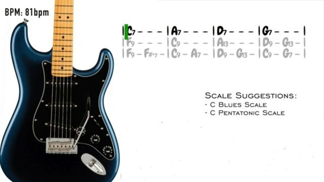 Smoky Bar Blues Guitar Backing Track In C
