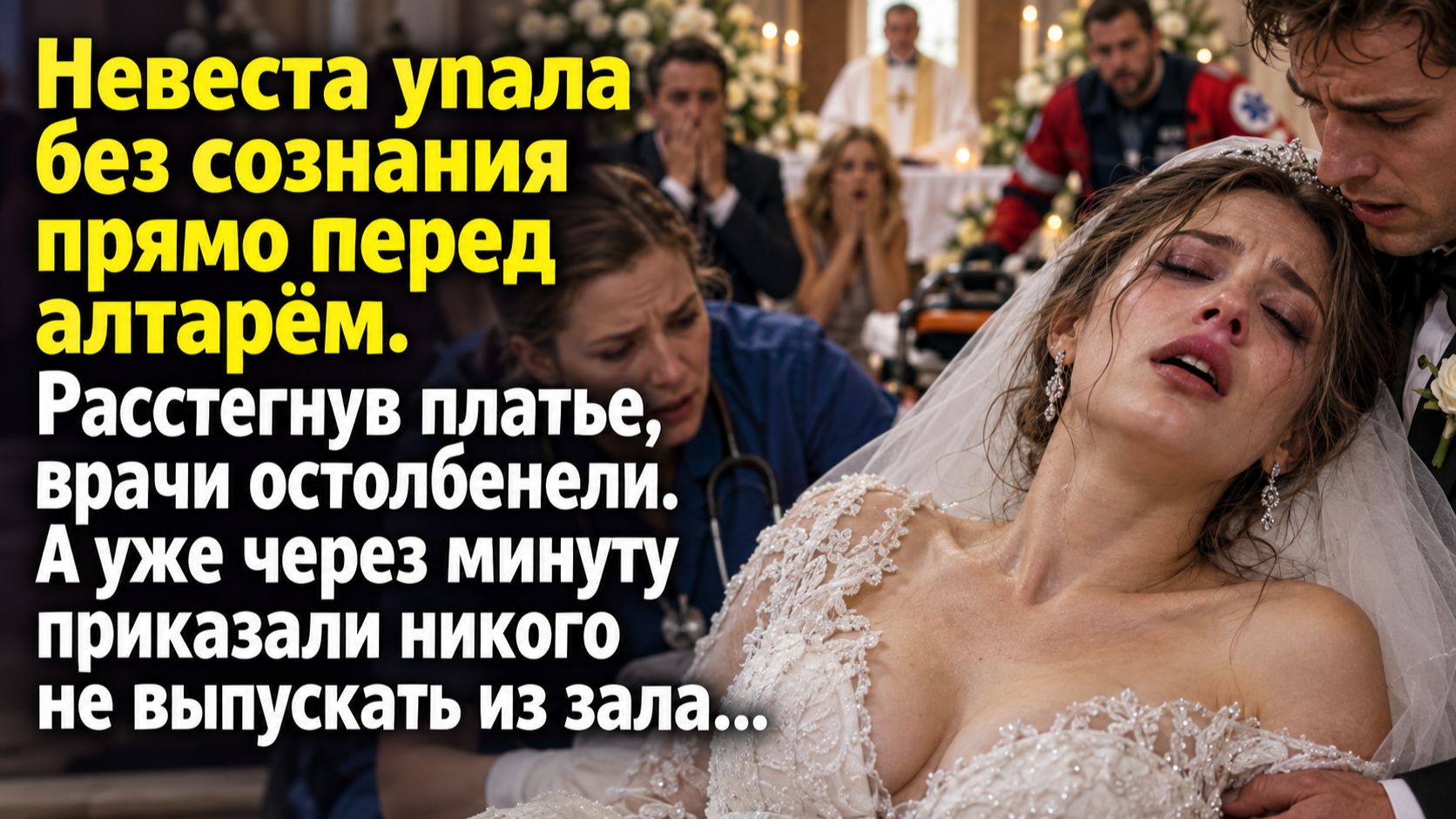 Невеста упала без сознания прямо перед алтарём. А уже через минуту врачи никого не выпускали из зала