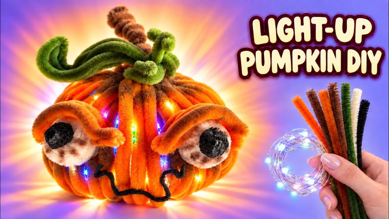 DIY Halloween Decor: Pipe Cleaner Pumpkin In 10 Minutes!