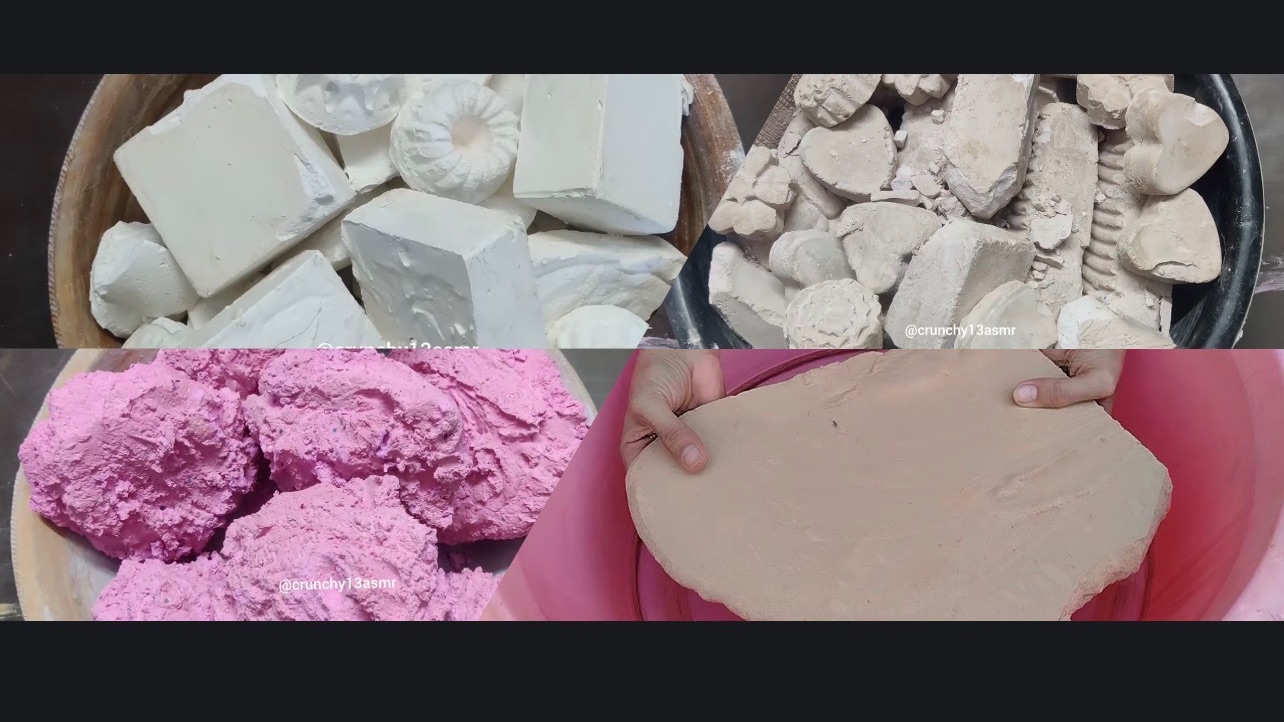 АСМР Crush/crumbling НМ мел/глина+Н2О💦