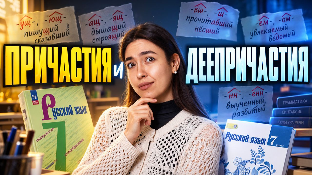 ВСЁ про ПРИЧАСТИЯ и ДЕЕПРИЧАСТИЯ: причастный оборот, запятые I Русский язык 7 класс I Умскул