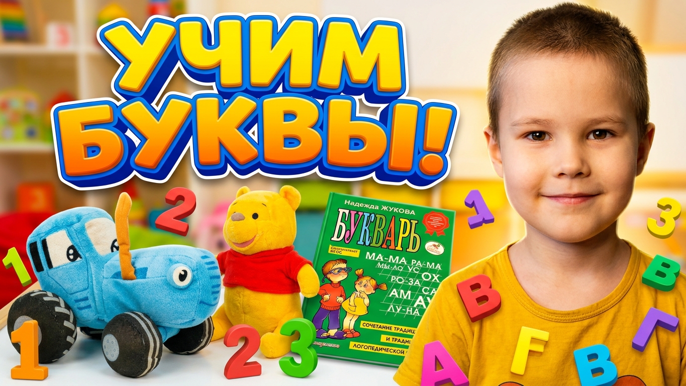 СИНИЙ ТРАКТОР идёт в школу 😍 Учим ЦИФРЫ И БУКВЫ 🥰