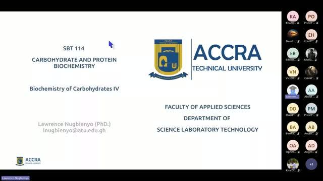 SBT 114 Carbohydrate & Protein Biochemistry - Oligo- And Polysaccharides
