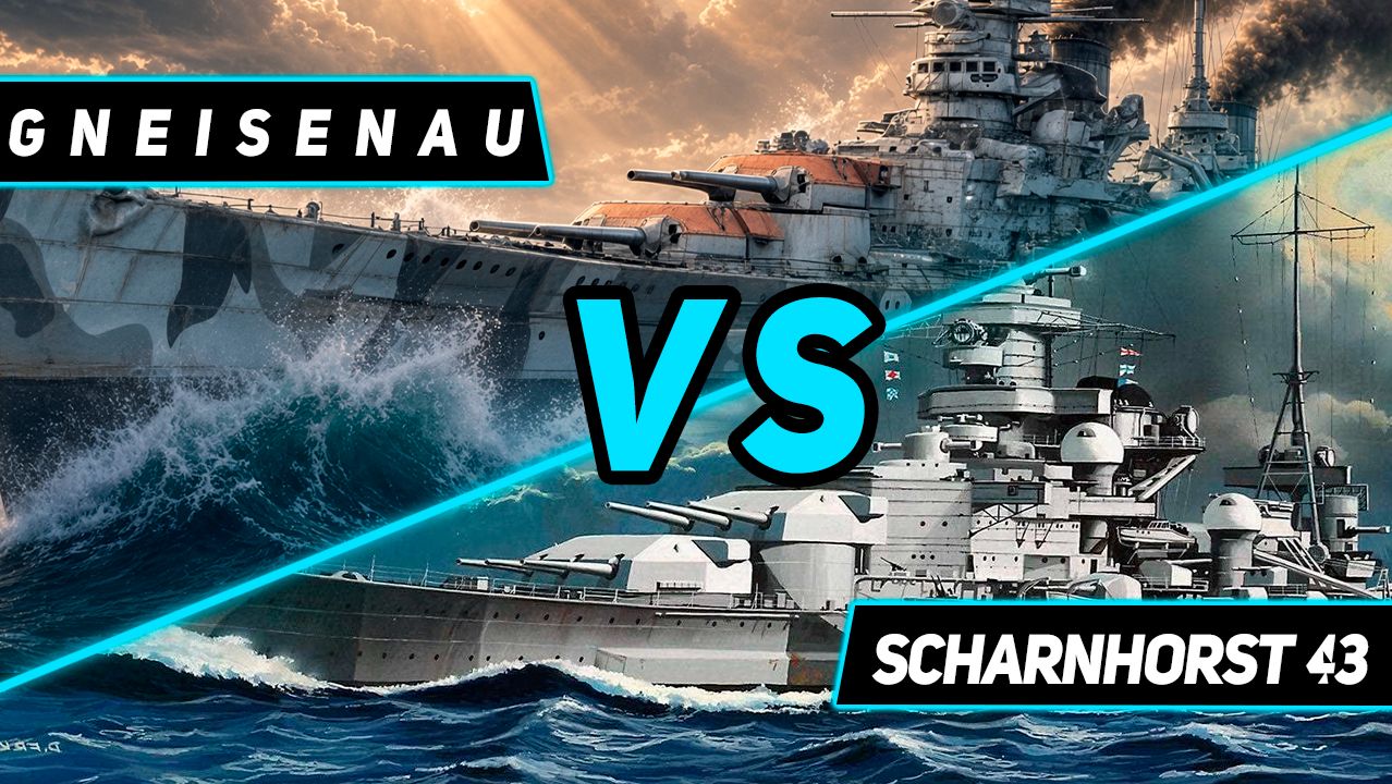 BATTLESHIPS SCHARNHORST 43 VS GNEISENAU! WORLD OF WARSHIPS