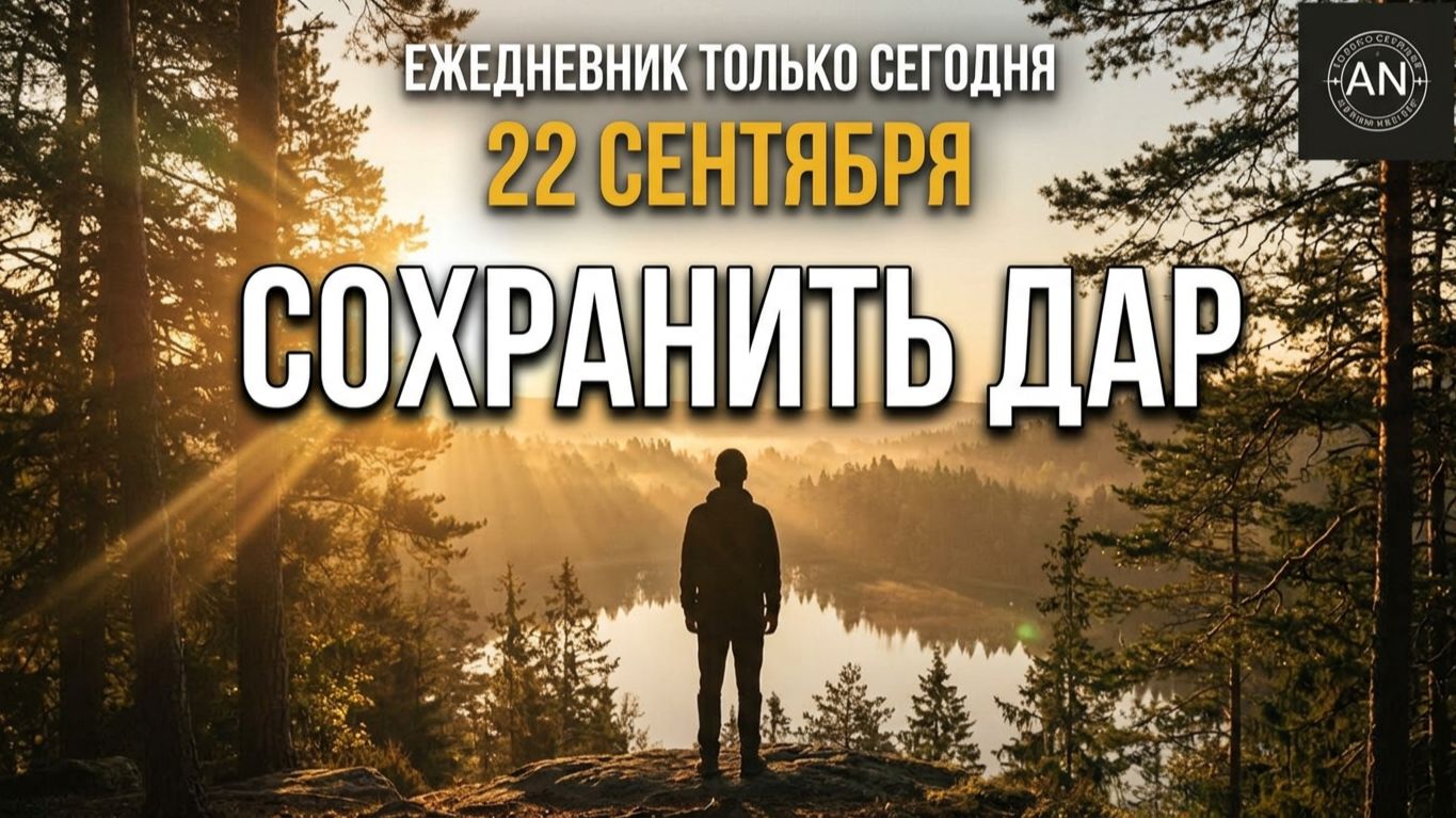 Ежедневник Только сегодня АН | 22 сентября Тема дня: Сохранить дар.