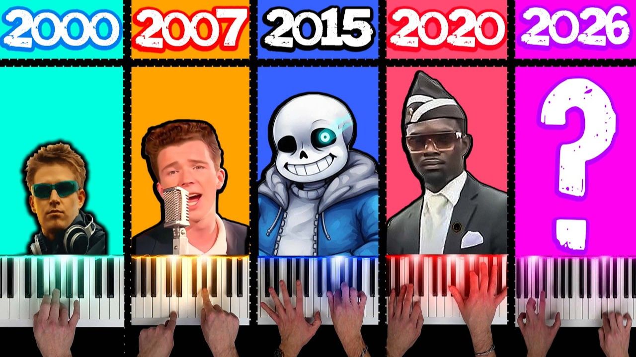 ВСЕ МЕМЫ по ГОДАМ 2000-2026 🎹 Красивая новая ТОП музыка на пианино челлендж
