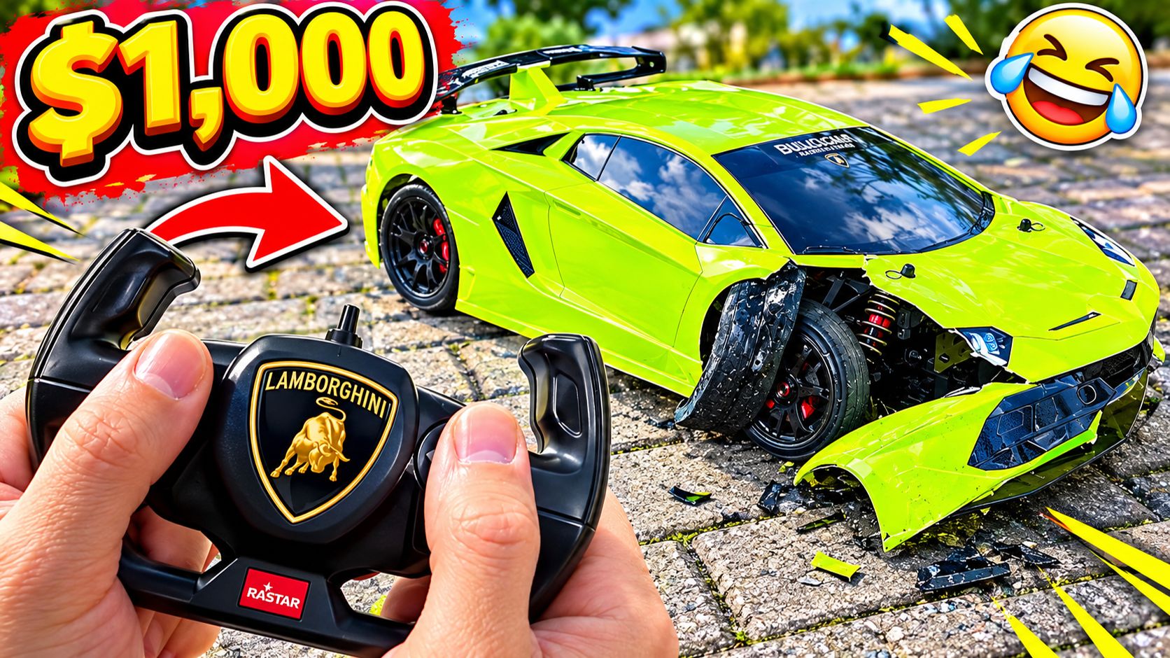 💥 Радиоуправляемый Lamborghini за $1 против модели за $1000 | Краш-тест. Машинки. Мультики