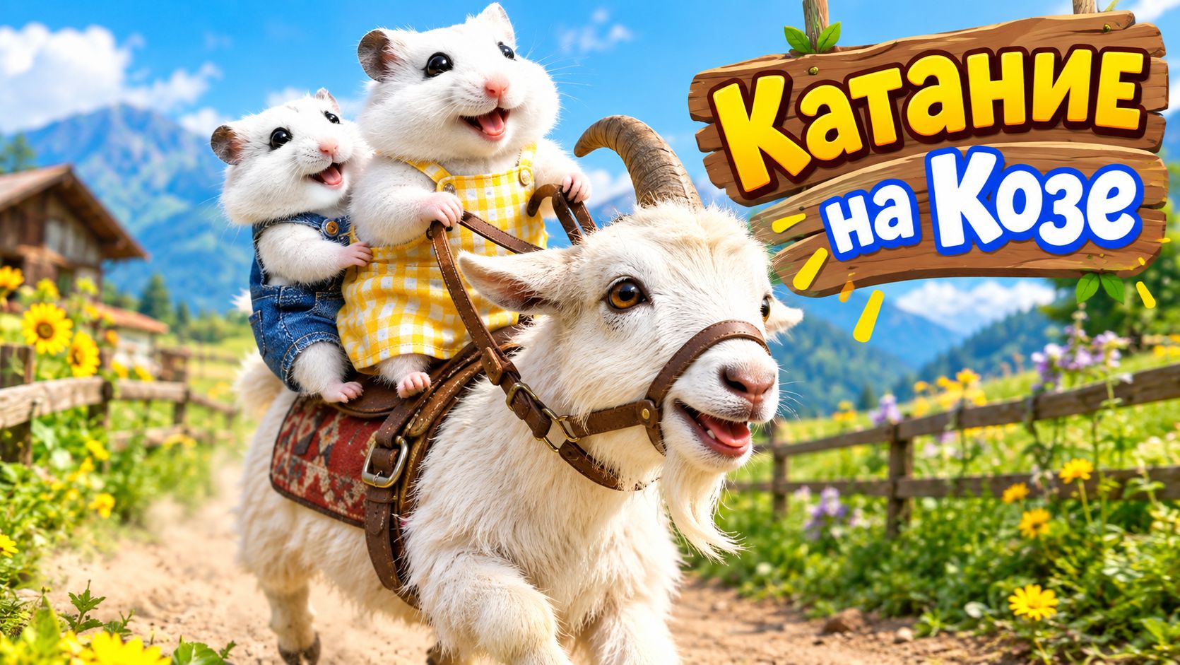 Мультики для детей. Катание на Козе