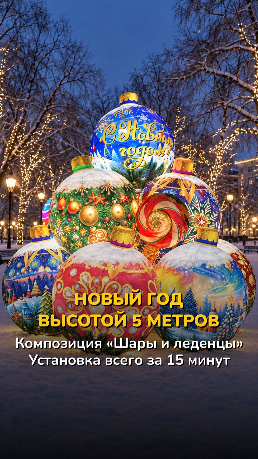 Надувное новогоднее оформление