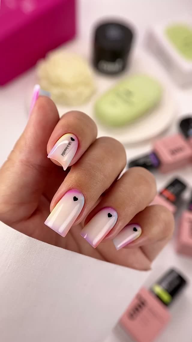 МК: укрепление Milky White ProGel и дизайн градиент по контуру ногтей 💖