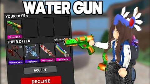 Водяной пистолет в ММ2: трейды Watergun на видео