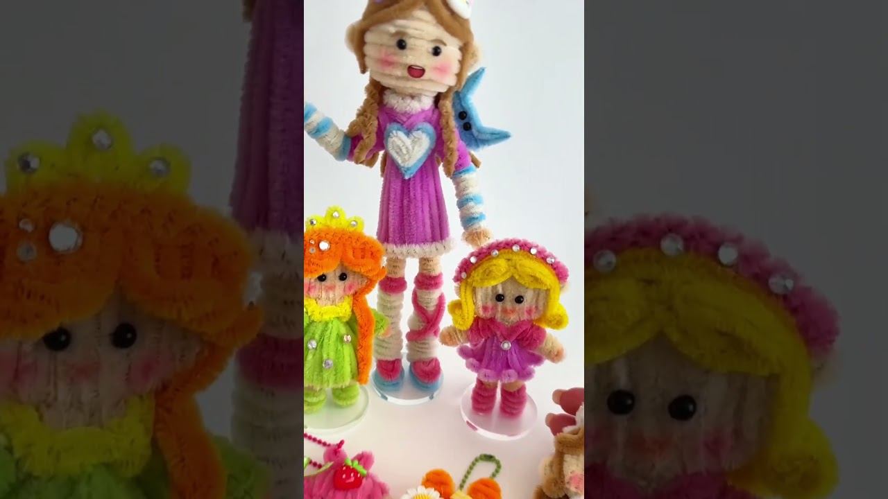 How To Make A Cute Pipe Cleaner Doll Step-by-Step #handmade #dollmaking #shorts