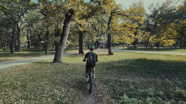 Осень. Велопрогулка. DJI NEO 2 #DJINEO2 #DJI #осень #Самара #дрон #волга #велосипед #bike