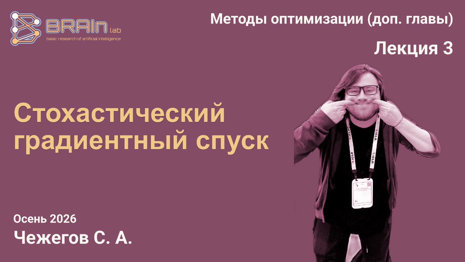 Методы оптимизации (доп. главы) 3. Стохастический градиентный спуск