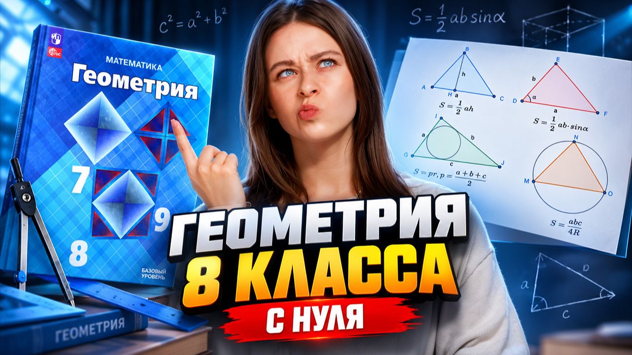 Вся геометрия 8 класса с НУЛЯ: площади фигур, теорема Пифагора I Онлайн-урок по МАТЕМАТИКЕ I Умскул