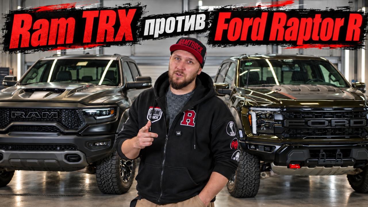 RAPTOR R vs RAM TRX! Битва двух V8-монстров в РАМТРАК