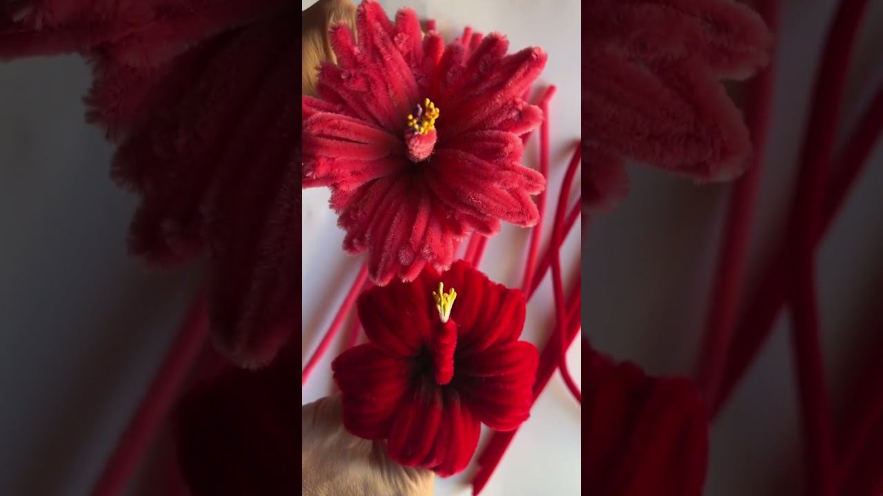 Don't Throw Away Your Pipe Cleaners! DIY Hibiscus  #diy #crafts #shorts