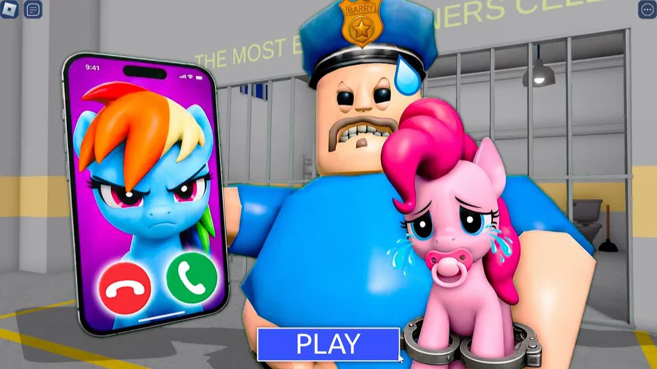 МОИ МАЛЕНЬКИЕ ПОНИ ПРОТИВ ПОЛИЦИИ! ПОБЕГ ИЗ ТЮРЬМЫ БАРРИ! ROBLOX [НОВОЕ СТРАШНОЕ ОББИ]