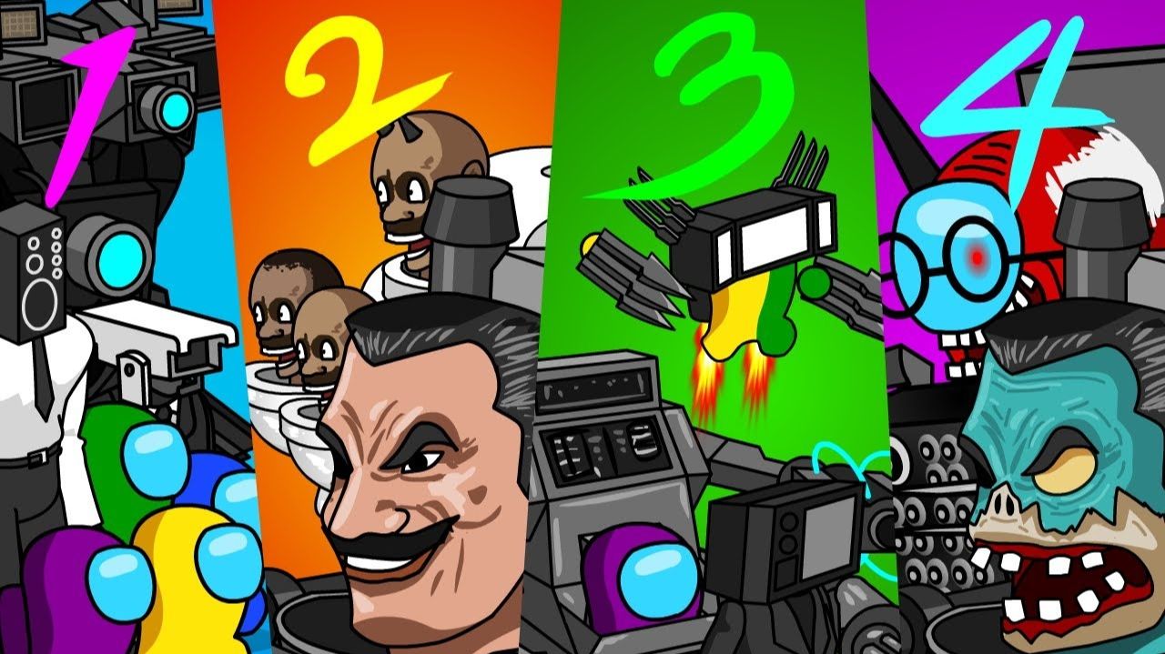 СКИБИДИ ТУАЛЕТ 1-4 ВОЙНА УЖЕ НАЧАЛАСЬ АМОНГ АС 😱🚽