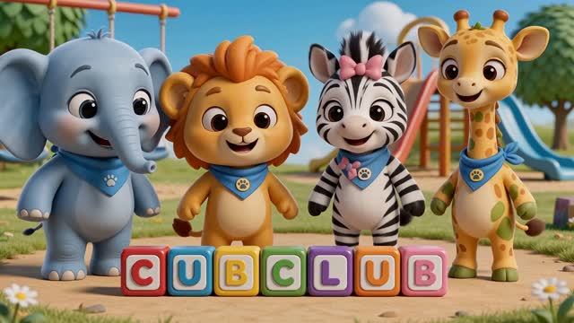 CUB CLUB: Lion, Elephant, Zebra & Giraffe Become Friends! 🦁🐘🦓🦒 Episode 1