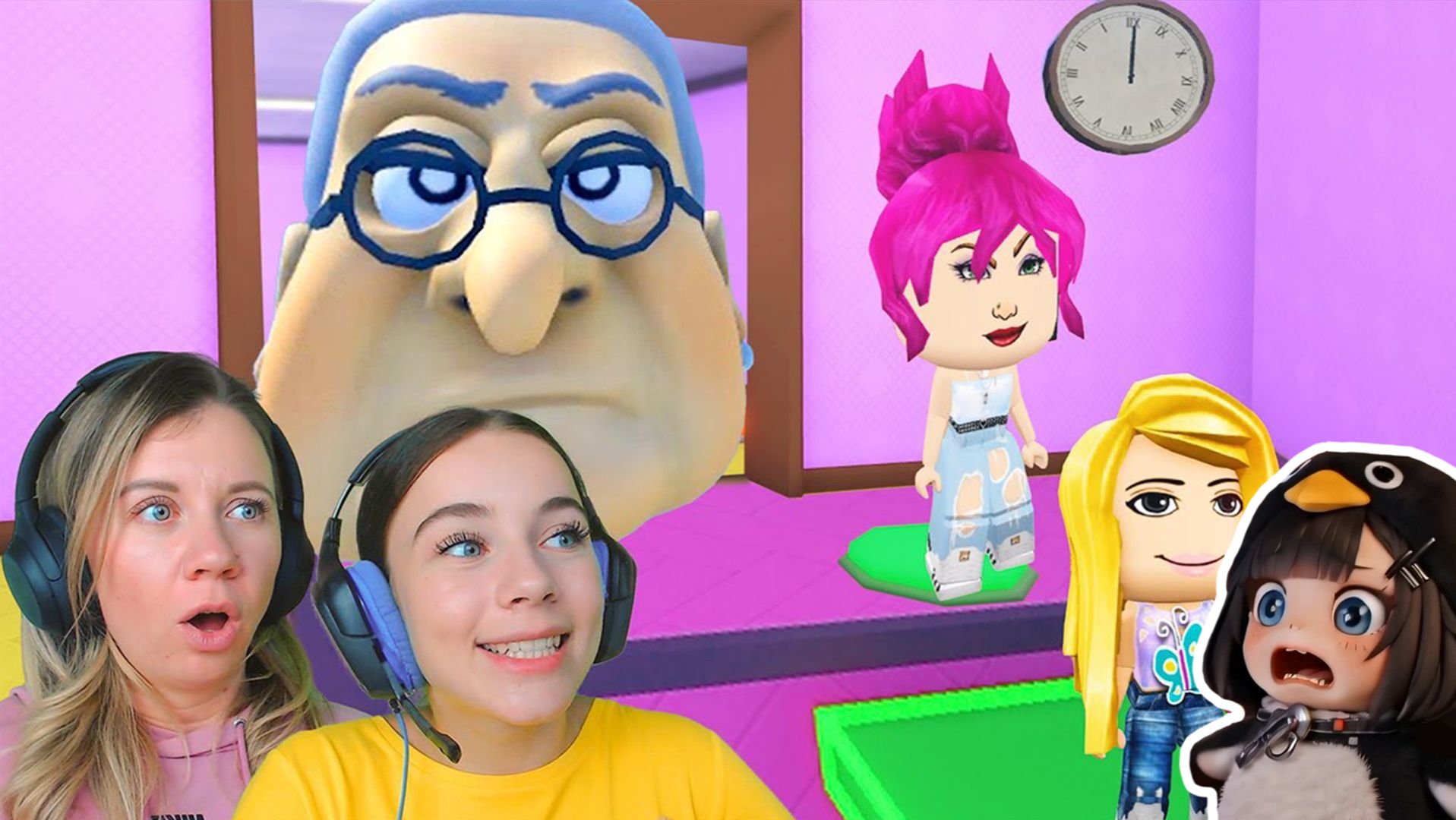 КОМАНДНЫЙ ПОБЕГ ОТ УЧИТЕЛЯ вместе С МАМОЙ в ROBLOX!