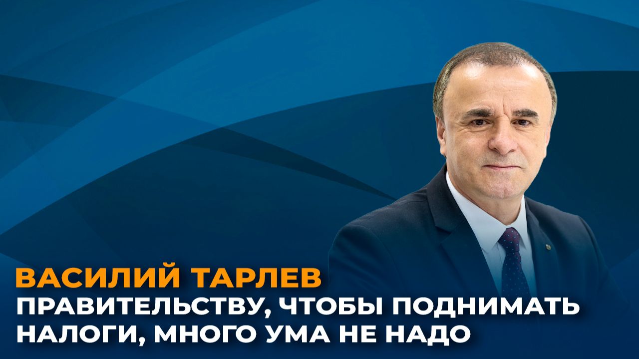 Василий Тарлев: правительству, чтобы поднимать налоги, много ума не надо