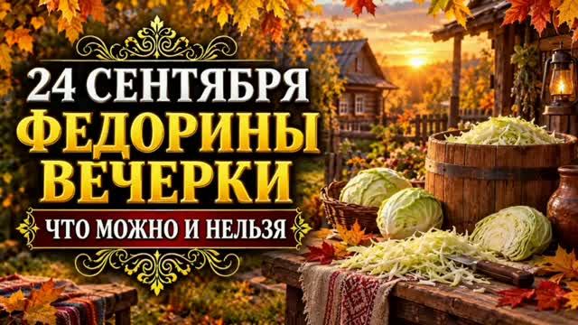 24 СЕНТЯБРЯ — ФЕДОРИНЫ ВЕЧЕРКИ | НАРОДНЫЕ ПРИМЕТЫ, ПОВЕРЬЯ, ЧТО МОЖНО И НЕЛЬЗЯ ДЕЛАТЬ