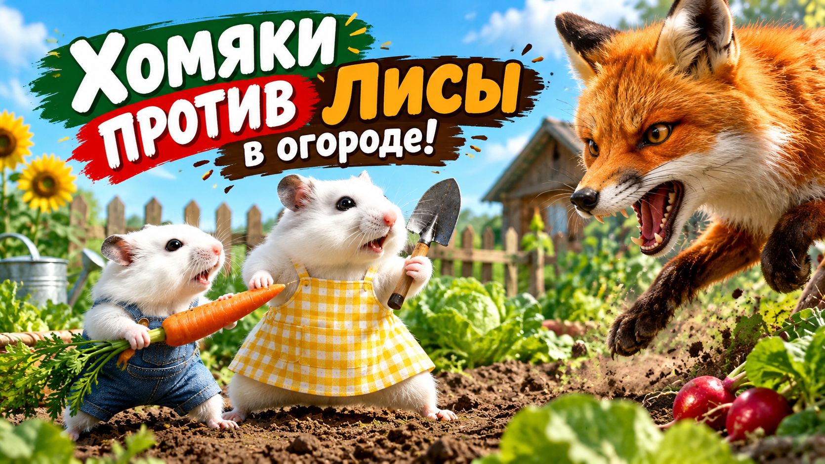 Хомяки ПРОТИВ лисы в огороде! ｜ Милая история