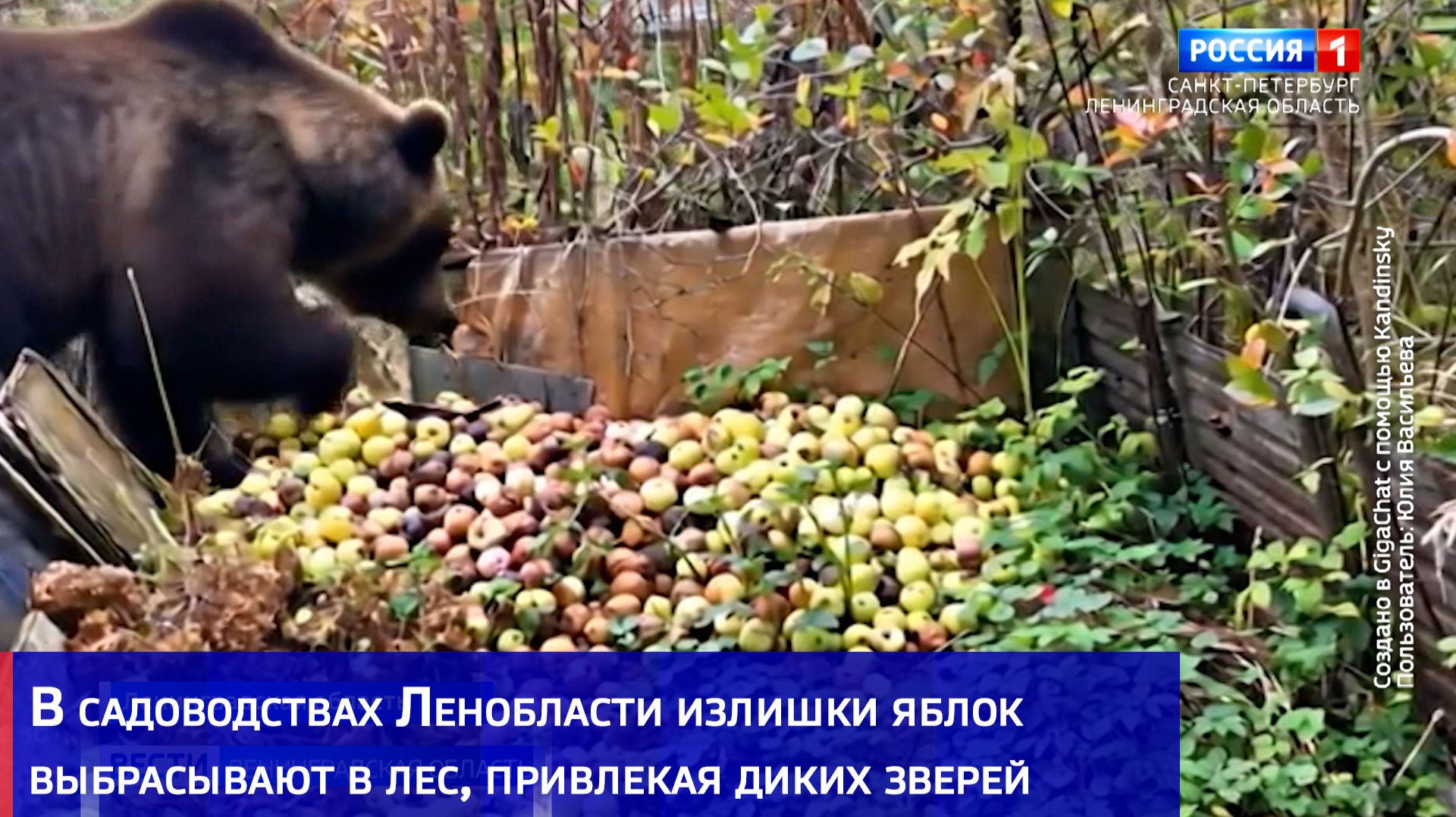 В садоводствах Ленобласти излишки яблок выбрасывают в лес, привлекая диких зверей