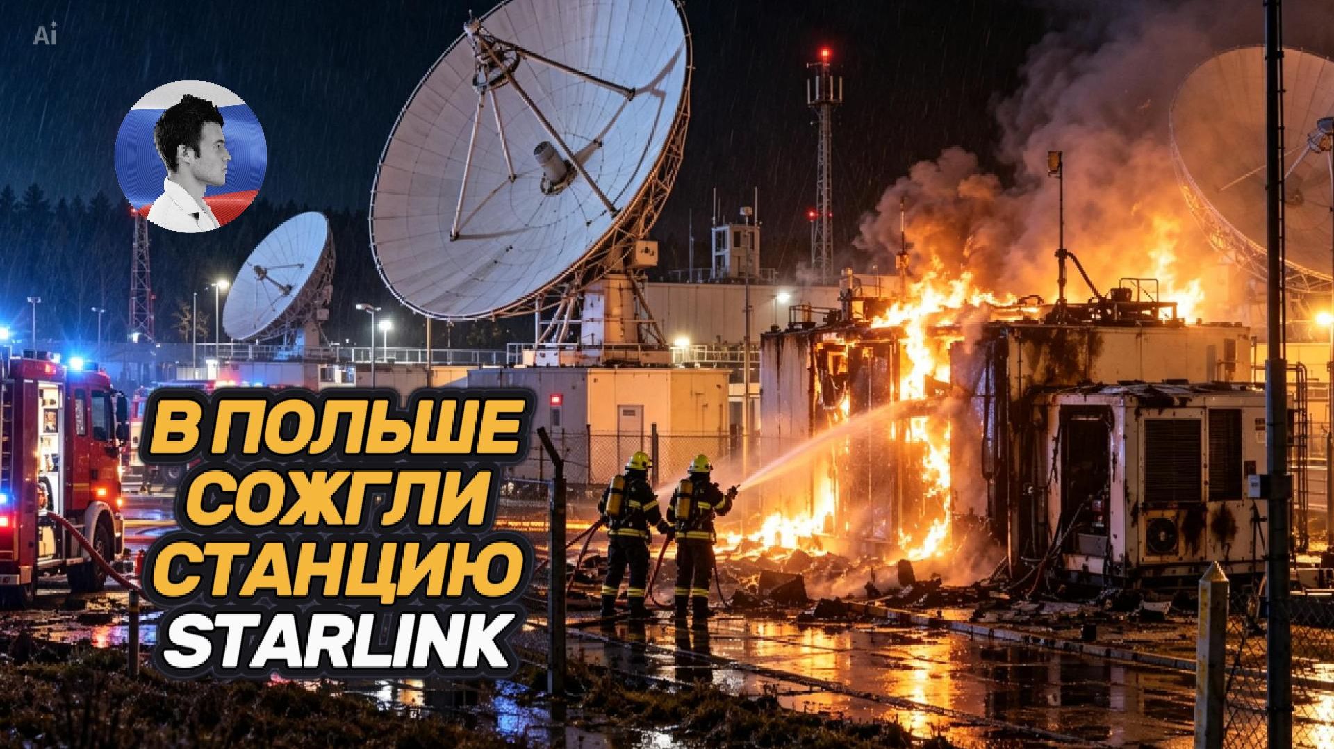 В Польше сожгли наземный шлюз Starlink через который интернет шел на Украину