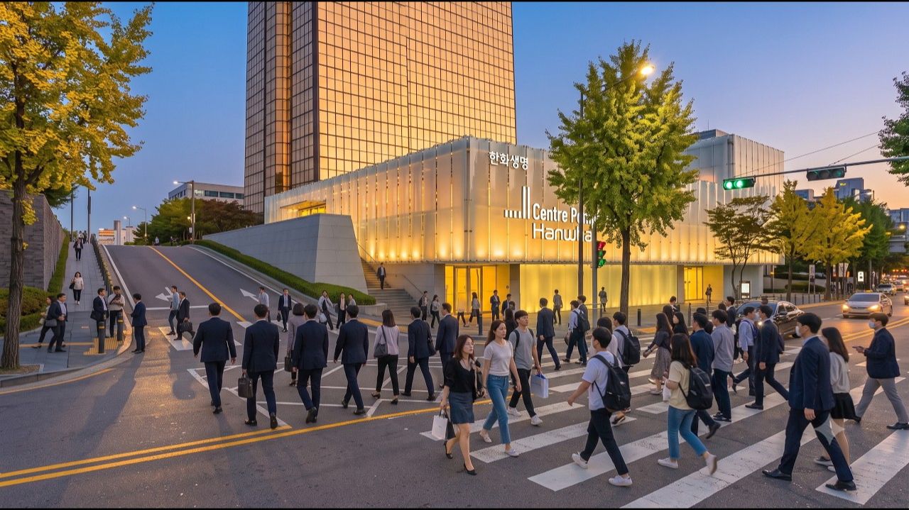 Vibrant Seoul Evening Commute Yeouido Financial District & Centre Pompidou