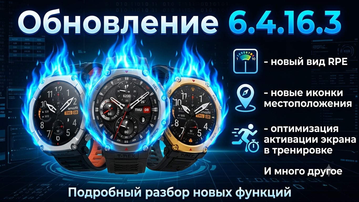 Обзор обновления 6.4.16.3 (Amazfit T-Rex 3\T-Rex 3 Pro\Ultra 2)