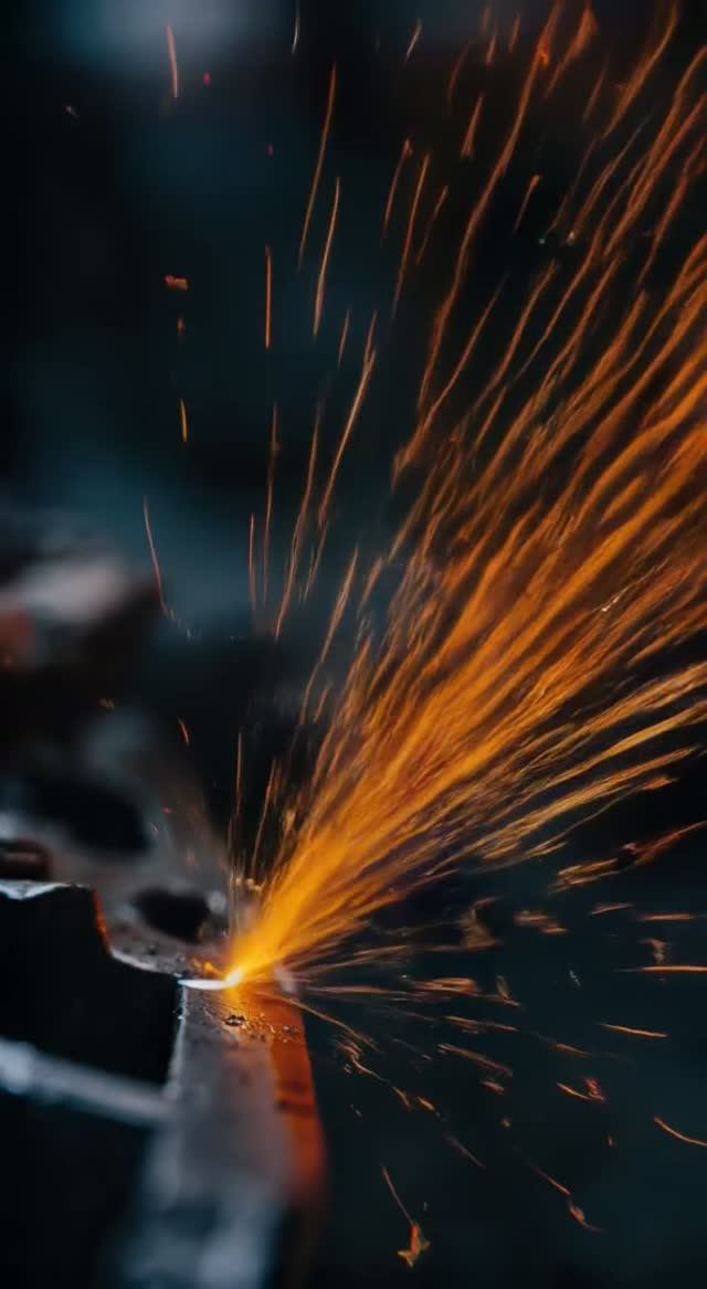 Фейерверк искр: индустриальная магия и мощь огня ⚡🔥 Сделано в AI.