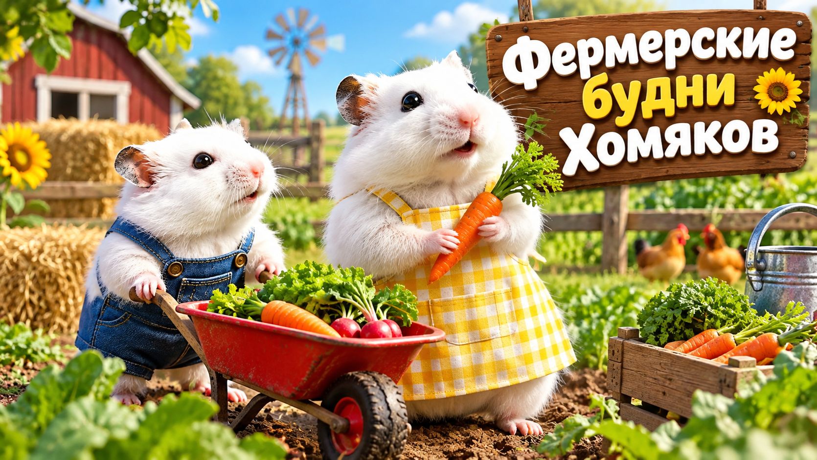 Мультик для детей. Фермерские будни Хомяков