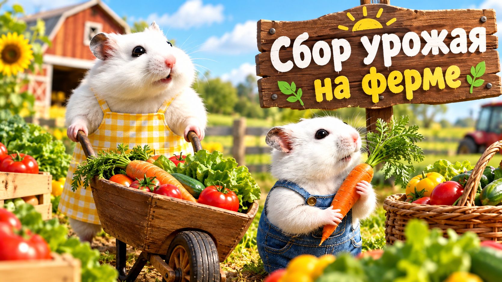 Мультики для детей. Сбор урожая на ферме