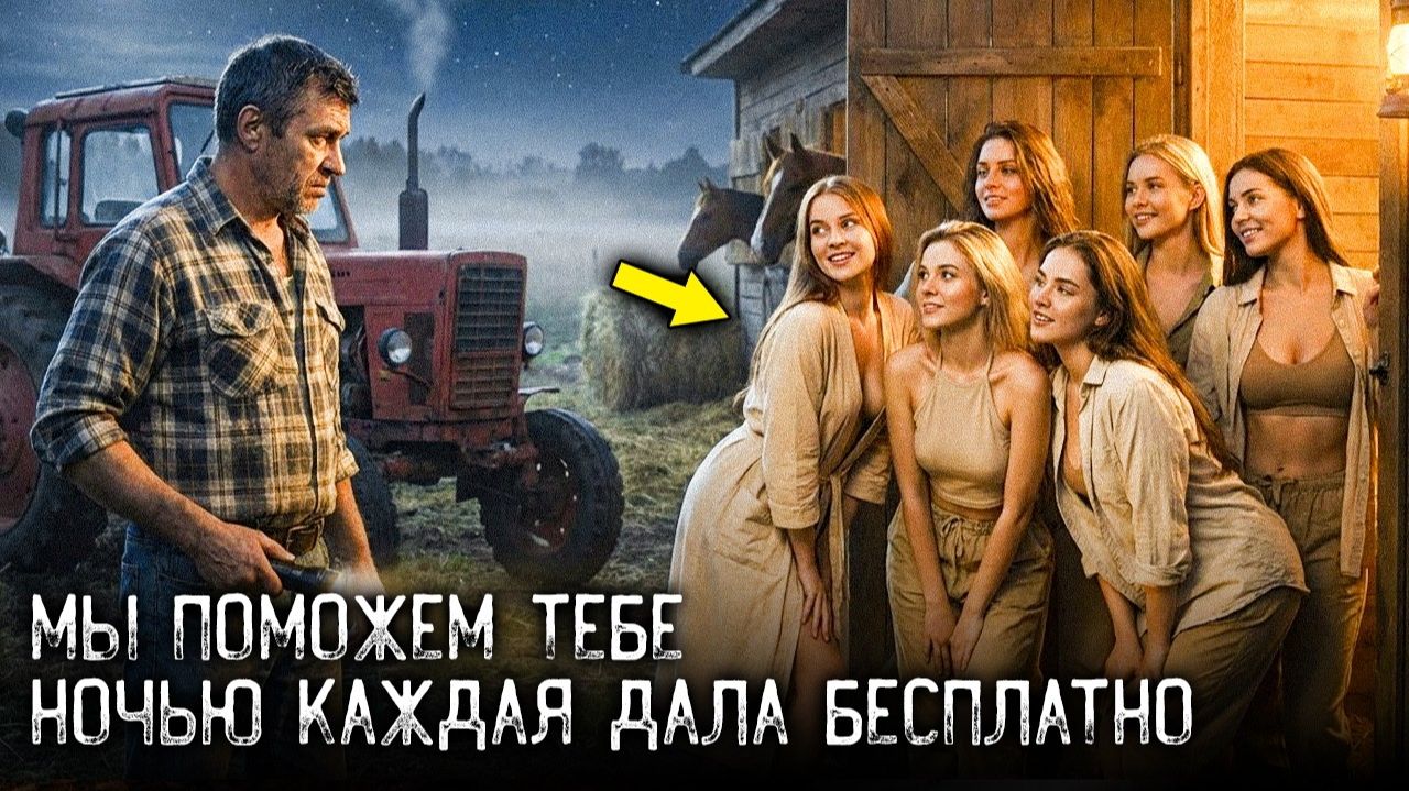 6 КОНЮШЕК 3 ГОДА БЕЗ МУЖЧИН! Тракторист сломался ночью и ЭТОГО НЕ ОЖИДАЛ...