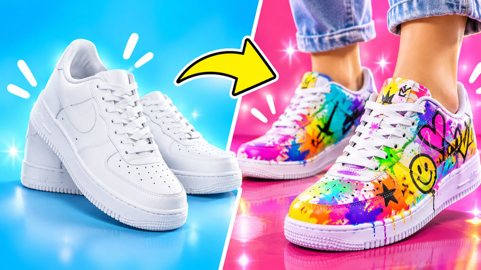 Создаем эксклюзивные кроссовки своими руками! 👟✨ DIY-дизайн