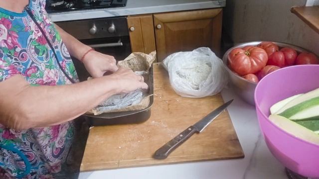 фкусная минутка -мойва и кабачки запеченые в духовке