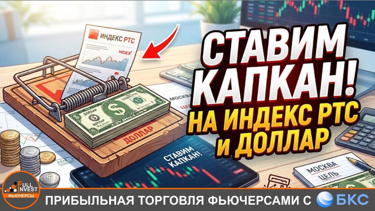 Ставим капкан и зарабатываем на индексе РТС и Долларе. Что растет и падает? Чем торговать сегодня?