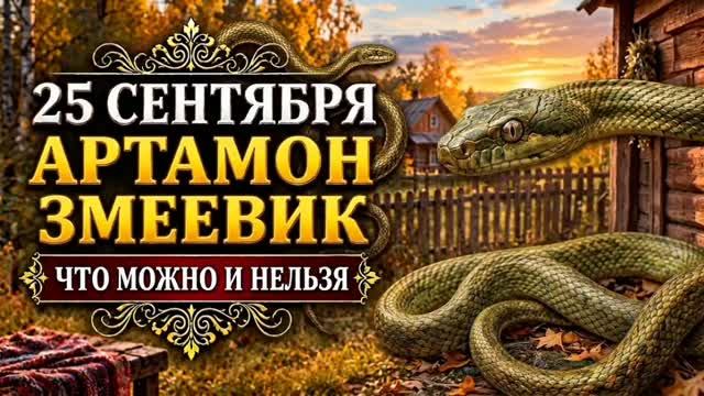 25 СЕНТЯБРЯ — АРТАМОН ЗМЕЕВИК | НАРОДНЫЕ ПРИМЕТЫ, ПОВЕРЬЯ, ЧТО МОЖНО И НЕЛЬЗЯ ДЕЛАТЬ
