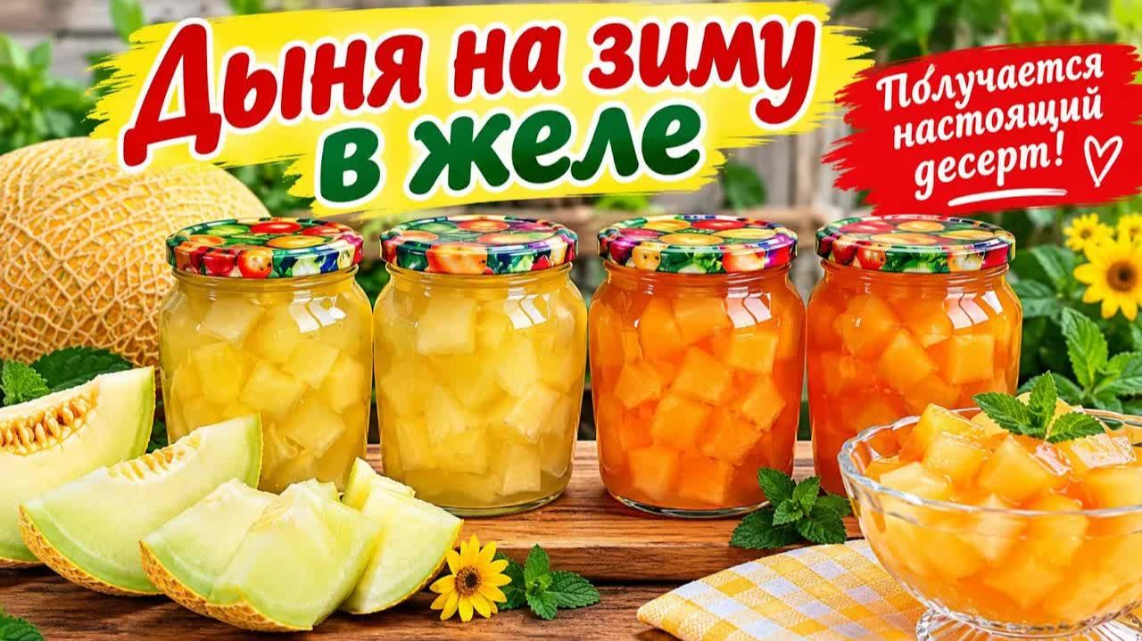 ДЫНЯ НА ЗИМУ В ЖЕЛЕ - ПОЛУЧАЕТСЯ НАСТОЯЩИЙ ДЕСЕРТ