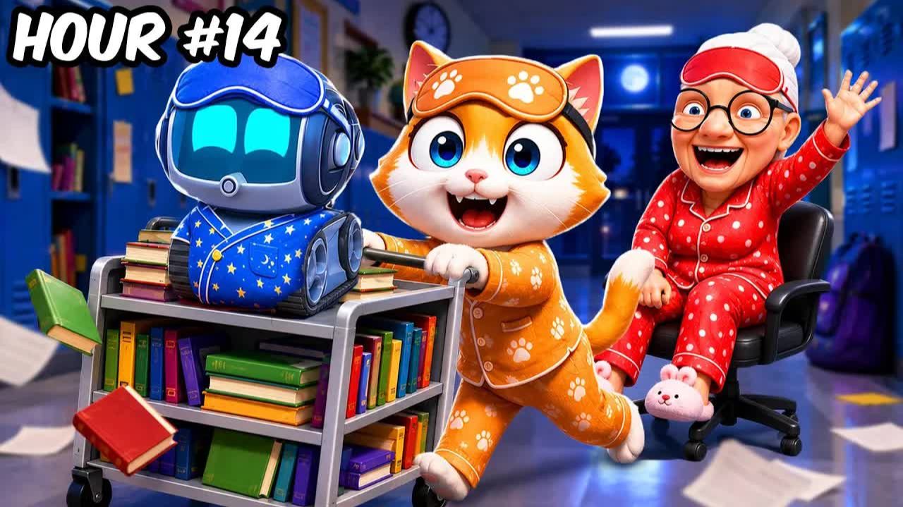 МЫ УСТРОИЛИ ТАЙНУЮ НОЧЁВКУ В ШКОЛЕ! (Я — КОТ VR)