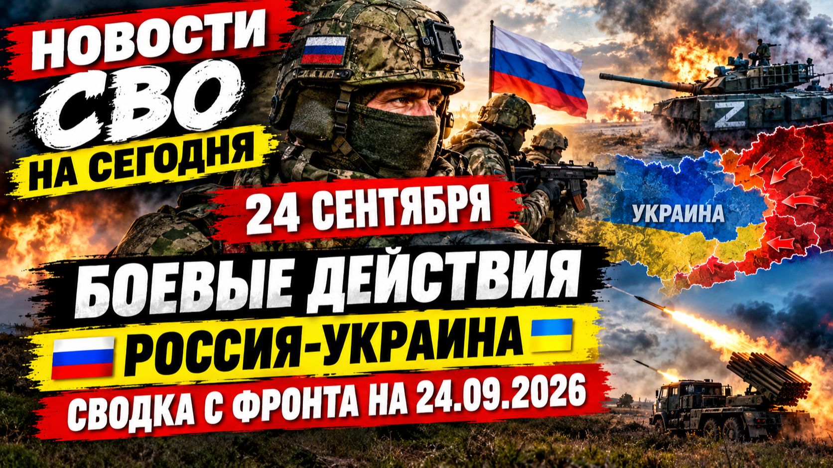 Новости СВО на сегодня 24 сентября. Боевые действия. Россия-Украина. Сводка с фронта на 24.09.2026