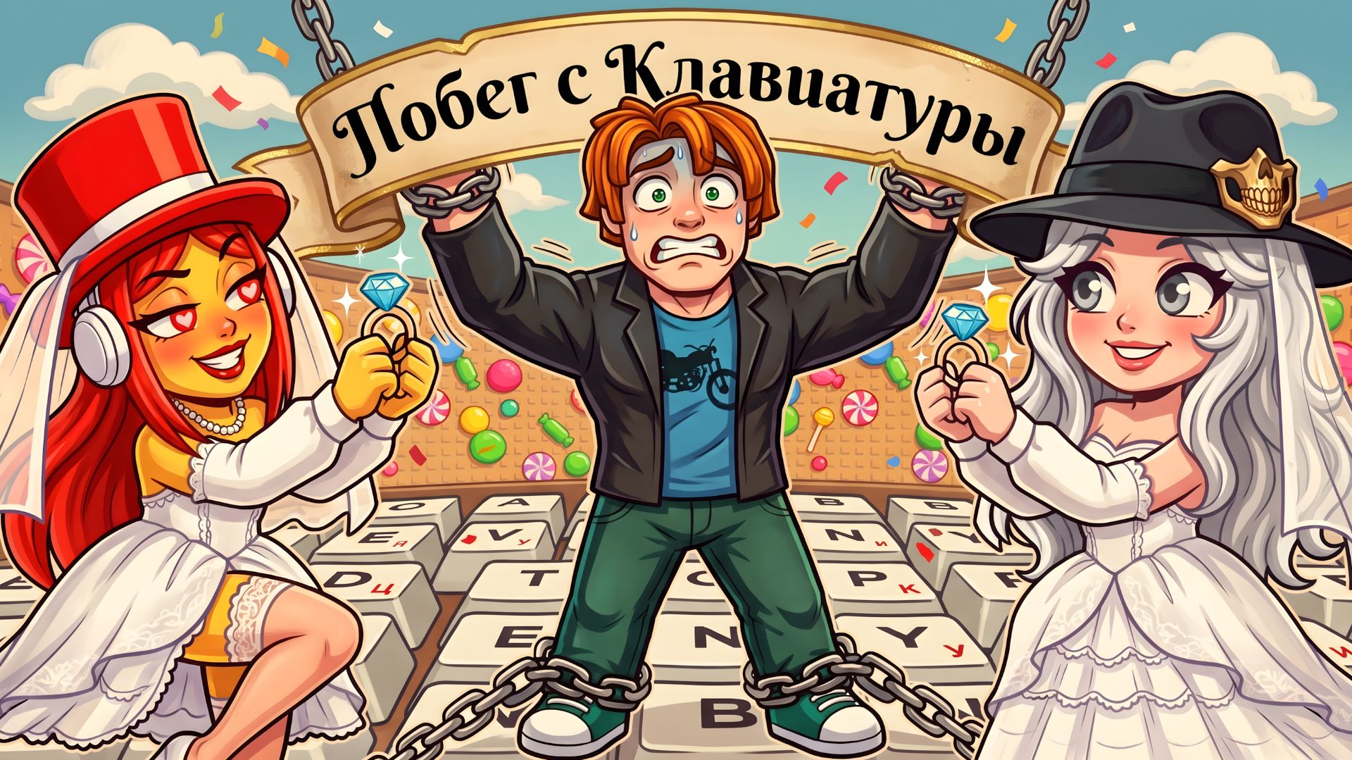 🎮 ДВЕ ДЕВУШКИ сражаются за БЫСТРОГО BACON! Keyboard Escape 🥓