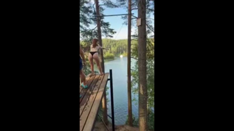 Тарзанка на озере Длинное под Петербургом - кладезь шок-контента