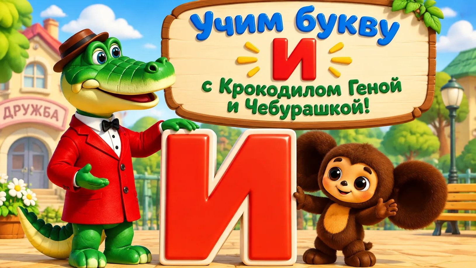 Учим букву И с Крокодилом Геной и чебурашкой