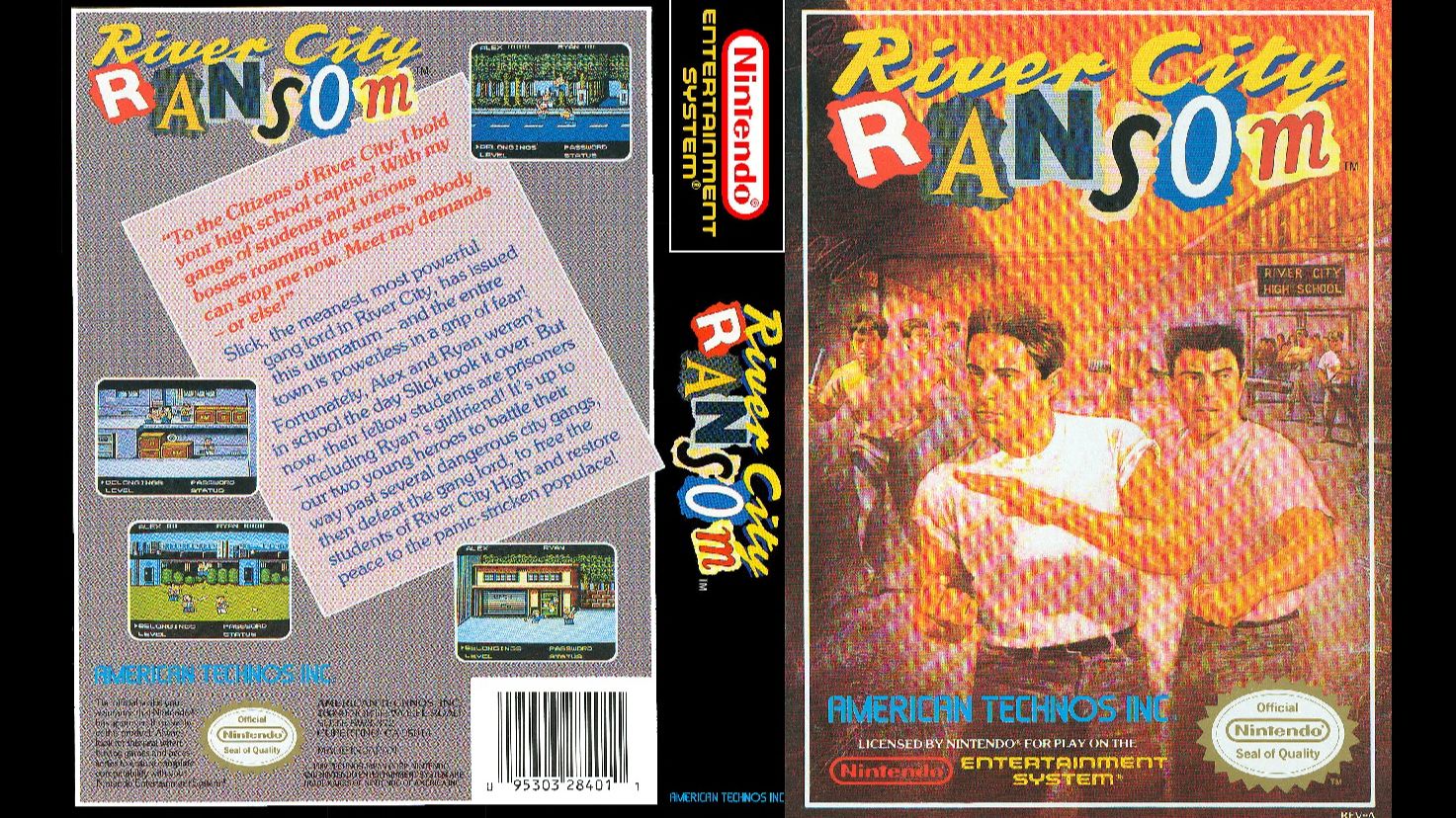 RIVER CITY RANSOM. TECHNOS. 1989. NES