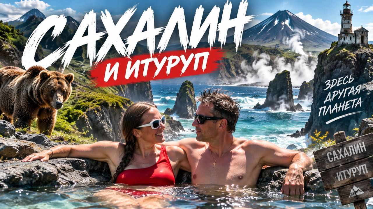Путешествие с Женой на ИТУРУП: САМЫЙ КРАСИВЫЙ Остров Курил. Горячие источники, гейзеры, медведи